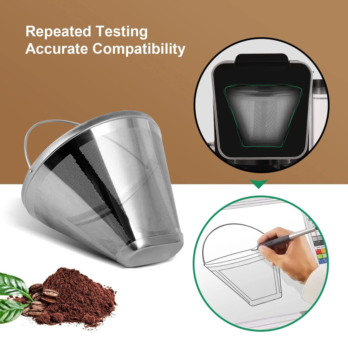 Reusable Coffee Filter Maker Filters, 304 1* stainless steel filter