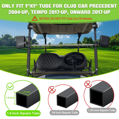 Golf Cart Windshield Clips Kit for Club Car 1" Struts Stop Rattle Black