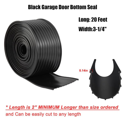 Replacement Wayne Dalton Garage Door Bottom Weather Seal 20 Feet, Black