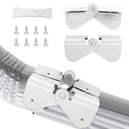 Gutter Downspout Hinge, 6Pcs Extension Flip-Up Zip Hinge White