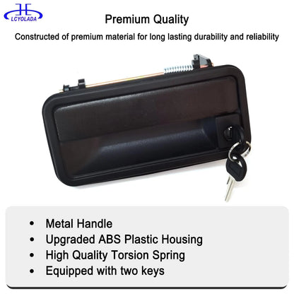 Lcyolada Metal Exterior Door Handles Lever Handle&Cylinder&Key, Black