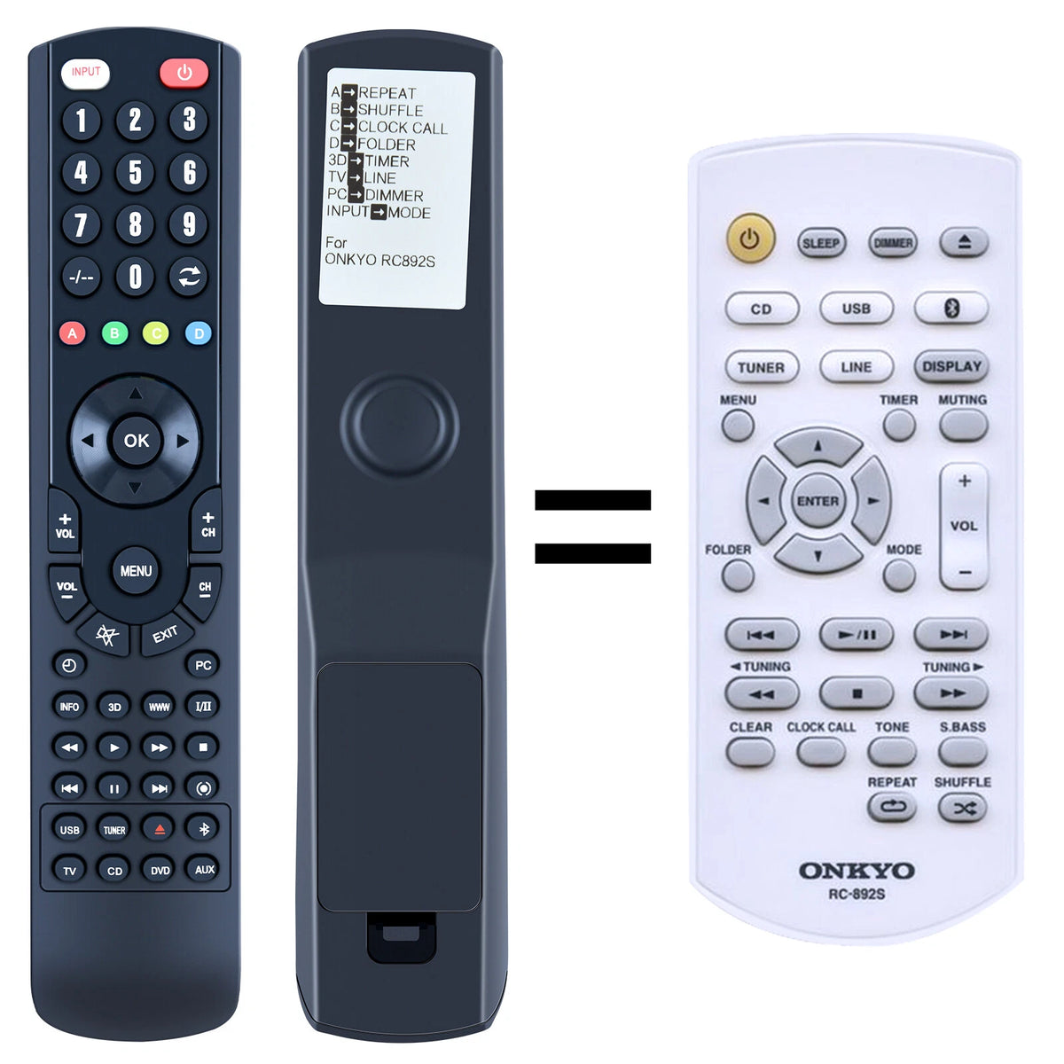 RC-892s Replacement Remote Control For Onkyo RC892s CR-265 CR265