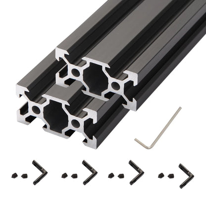 2pcs 350mm V Slot 2040 Aluminum Extrusion European Standard 350mm, Black
