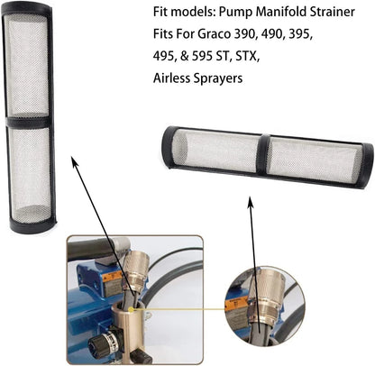 Airless Paint Sprayer Filter Pump Manifold Strainer 390 395 490 495 Silver