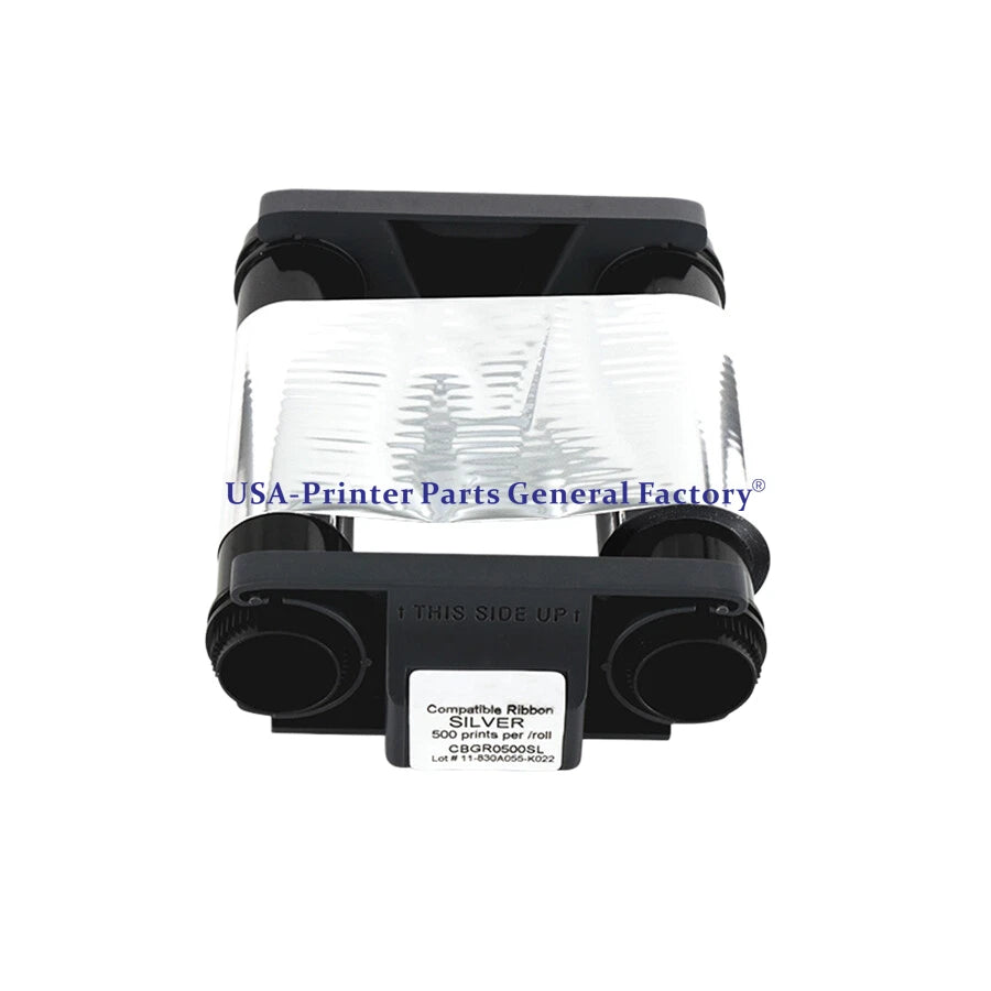 Color Ribbon Silver Fit For Evolis Badgy100 Badgy200 Card Printer 500 Prints
