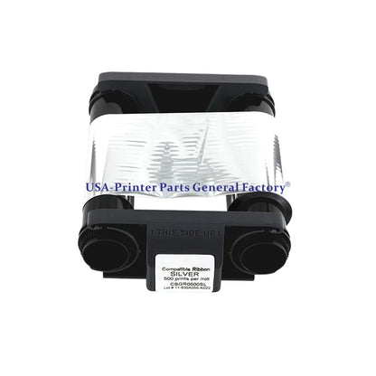 Color Ribbon Silver Fit For Evolis Badgy100 Badgy200 Card Printer 500 Prints