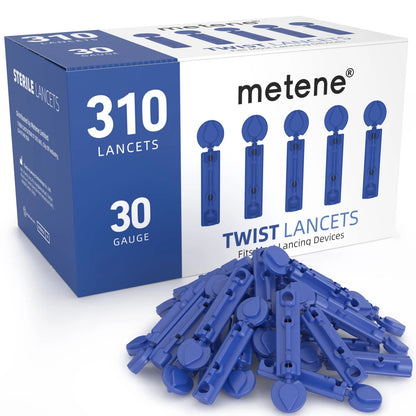 Metene 310 Count 30 Gauge Sterile Lancets for Blood Sugar Test, Dark Blue