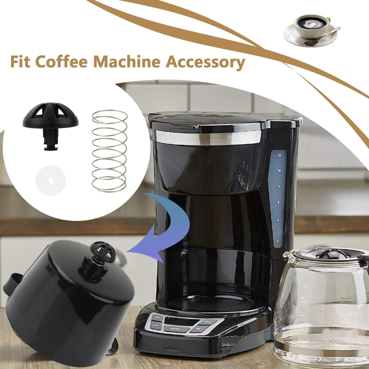 Coffee Machine Brew Basket Bottom Spring Loaded Stopper Kits 2 Pcs