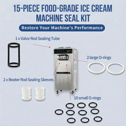 FixoTech Soft Serve Ice Cream Machine Parts, Standard, White and Black