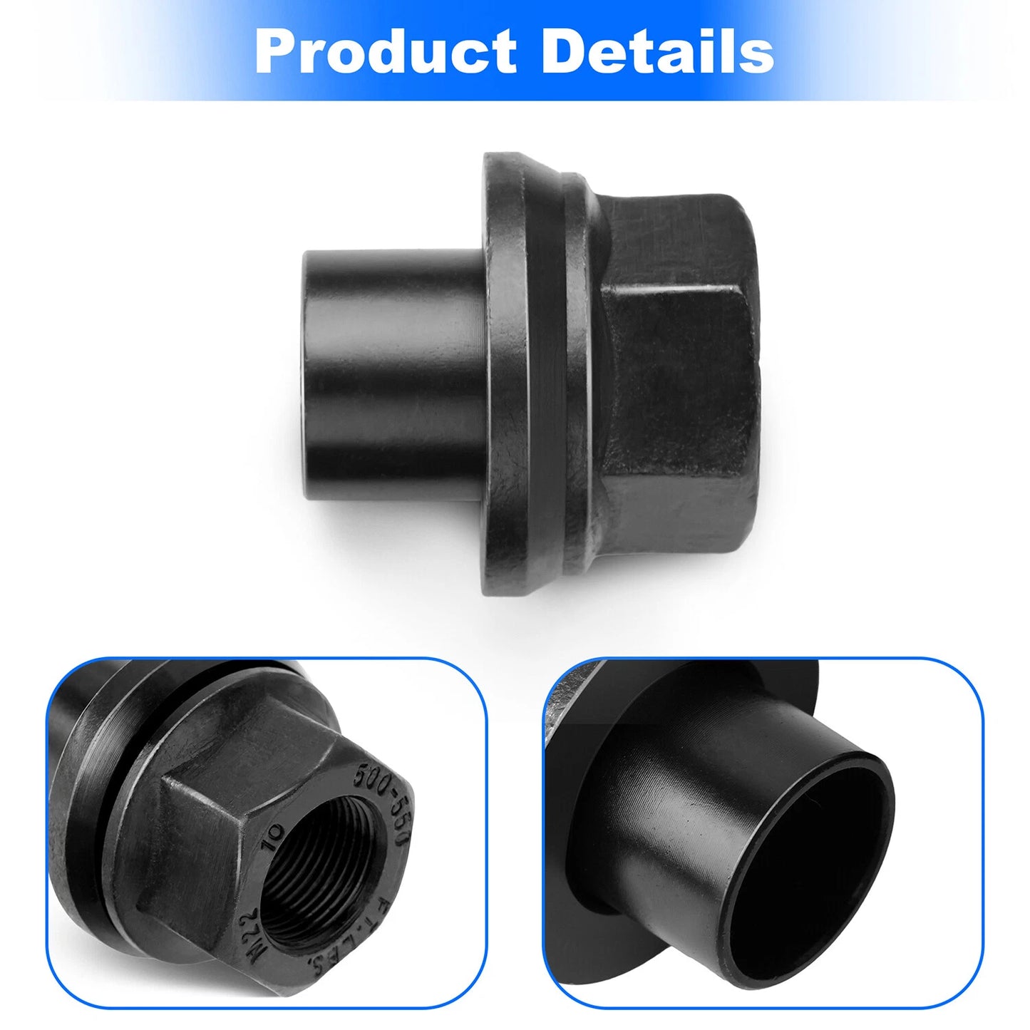 20 Pack 33mm M22x1.5 x 19mm Wheel Nuts Sleeve Nuts M22-1.5x19mm Skirt Flange