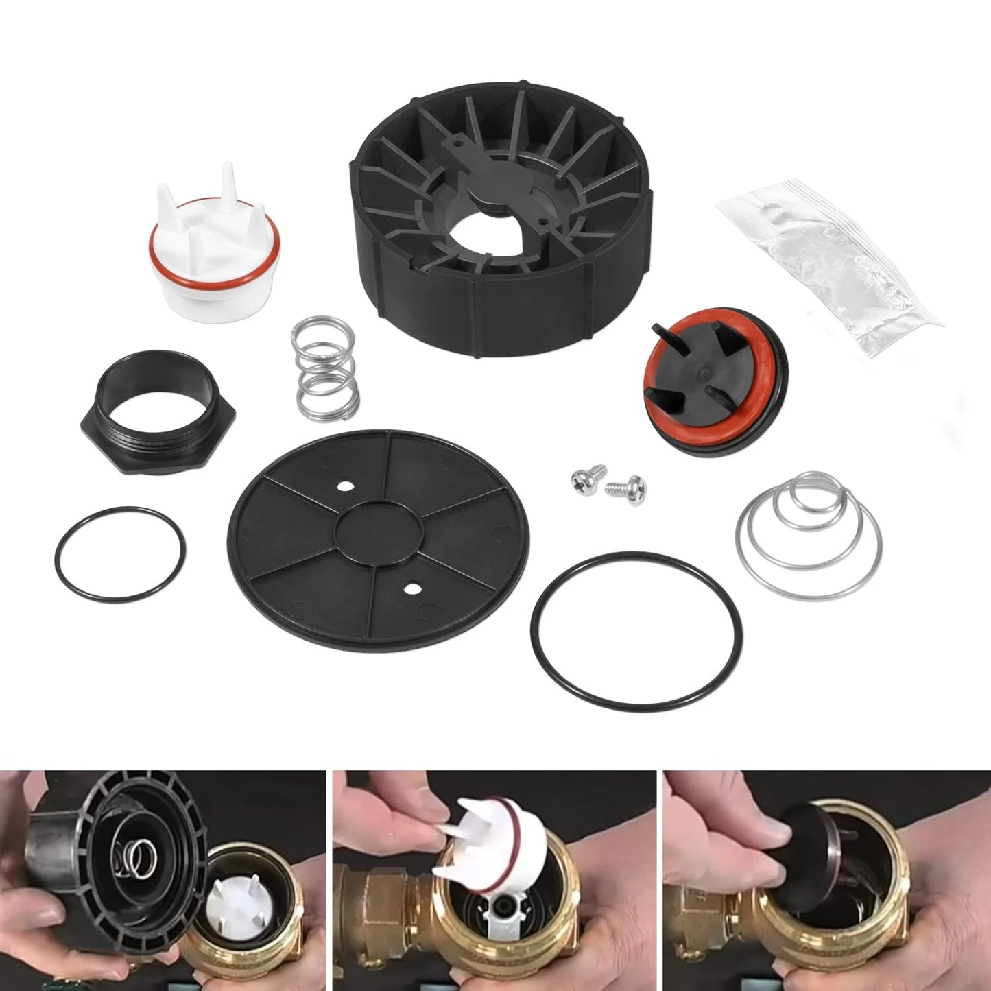 usvehj 0887728 Repair Kit Replace for Watts 1-Inch 0887728, Black; White