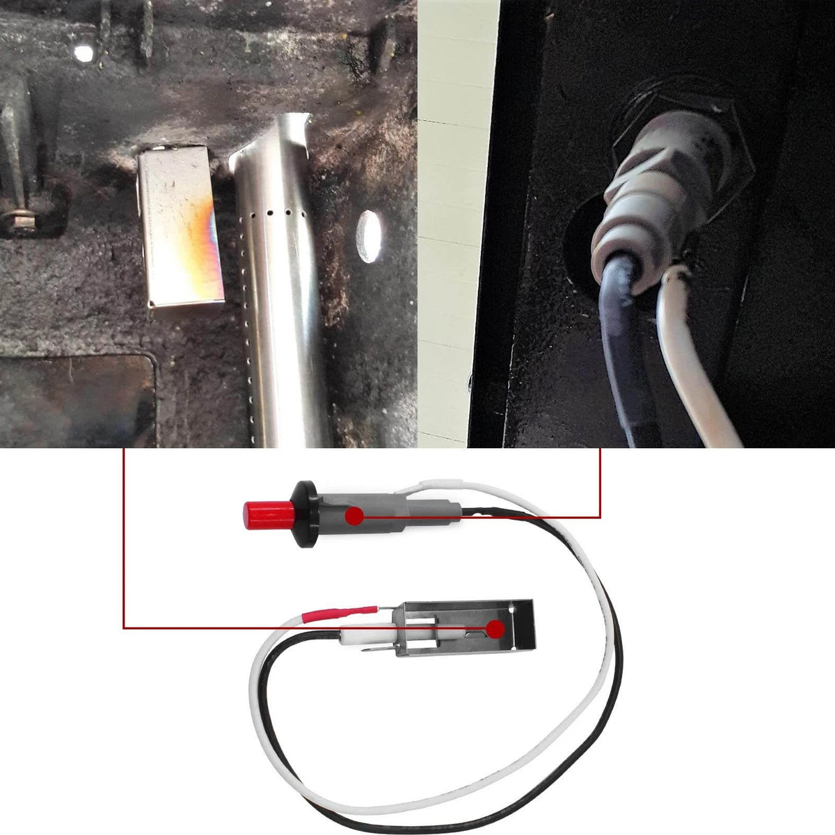 Push Button Piezo 7510 Igniter Kit Gas Grill Replacement For Weber 900 Silver A