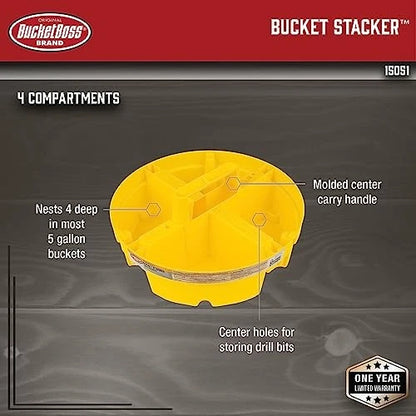 Bucket Boss - Stacker Small Parts 1 Count (Pack of 1), Yellow