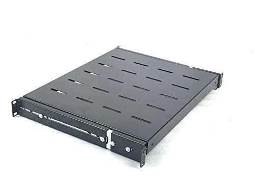 Raising Electronics Sliding Rack Server Shelf 1U 19'' 4 Post 15"-22", black