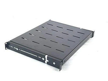 Raising Electronics Sliding Rack Server Shelf 1U 19'' 4 Post 15"-22", black