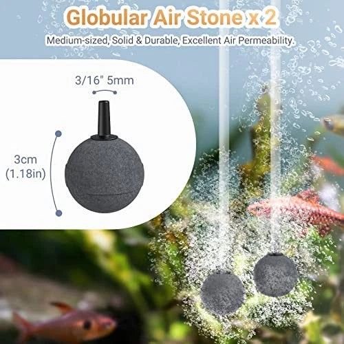 Aquarium Air Pump Accessories Kit with Standard 20 Feet Tube/4 Stone