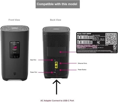 AC Adapter Power Supply Compatible with T-Mobile Sagemcom Fast 5688W 5G...