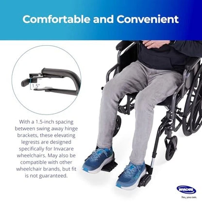 Invacare T93HCP Wheelchair Hemi Footrest with Composite Universal Fit, Black