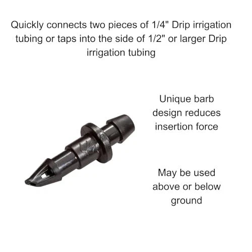 Rain Bird BC25-30PS Drip Irrigation Universal 1/4" Barbed 30-Pack, Black