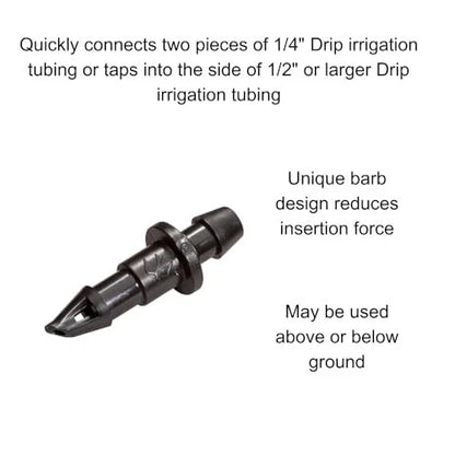 Rain Bird BC25-30PS Drip Irrigation Universal 1/4" Barbed 30-Pack, Black