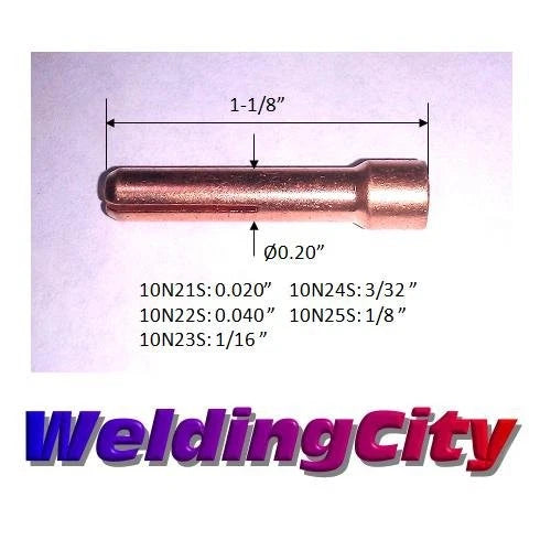 WeldingCity 5-pk Stubby Collet 10N24S 3/32" for TIG (3/32")