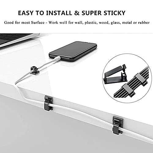 Cord Management Organizer Kit 4 Cable Sleeve split with 41Self 152 PCS, Black