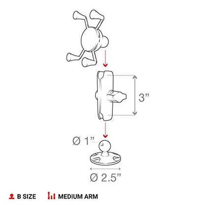 RAM MOUNTS X-Grip Drill-Down Phone Mount – Flat Surface with Black