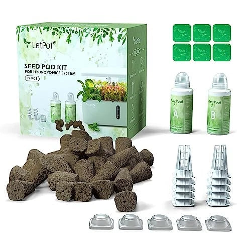 LETPOT 77 Pcs Seed Pod Kits, Square Grow Anything Kit for 77 PCS, White
