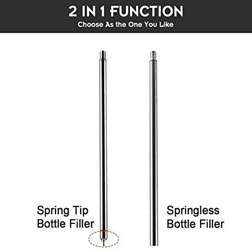 Professional 14" Stainless Steel Spring-Loaded Bottle Filler #17836, Metalic