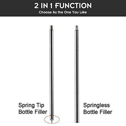 Professional 14" Stainless Steel Spring-Loaded Bottle Filler #17836, Metalic