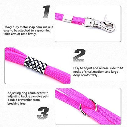 CLCK 4 Pack Pet Dog Grooming Loops - Nylon 22 inches, orange, blue, pink