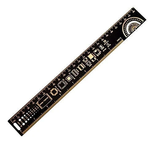 Mayata 3PCS/4PCS 15cm 20cm 25cm 30cm Multifunctional PCB Ruler black