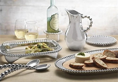 Mariposa Pearled Salad Servers One Size, Silver