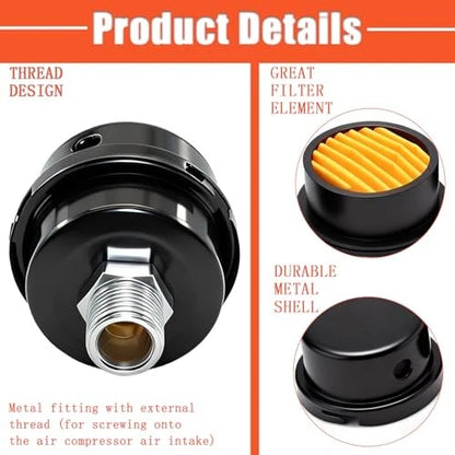 1/2" Thread Air Compressor Silencer, Intake Filter Sound...
