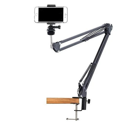 Phone Video Stand,Overhead Camera Mount Compatible with iPhone Samsung Black