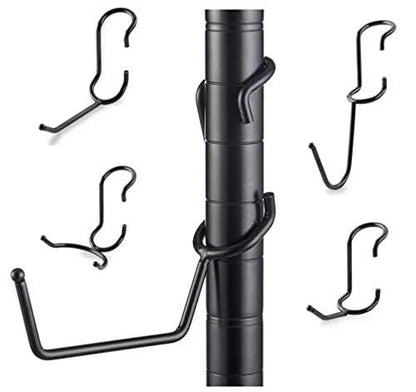 Shelf Pole Hooks | 5-Pack Black 1" Variety Pack | Pack,