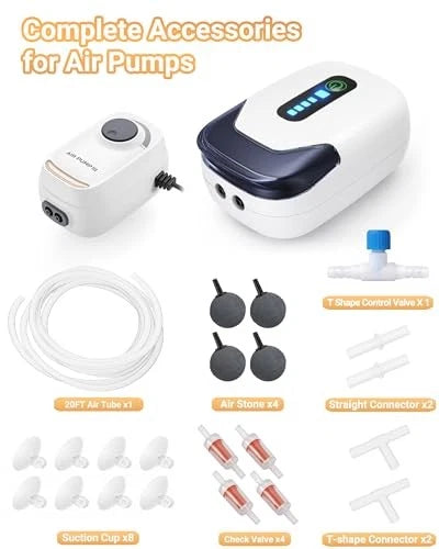 Aquarium Air Pump Accessories Kit with Standard 20 Feet Tube/4 Stone