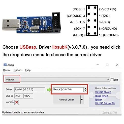 for ATMEL 51 AVR USB ISP ASP Microcontroller Programmer Downloader with 1 PCS