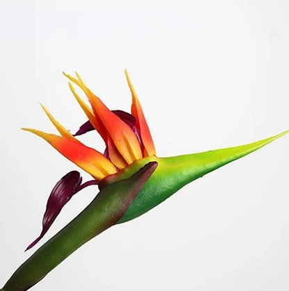 3 Pcs Large Bird of Paradise 32 Inch Permanent Flower,UV 32in, Orange and Red