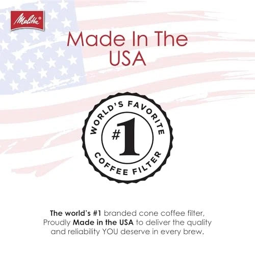Melitta #4 Cone Coffee Filters, Natural Brown, 100 3-Pack, Brown