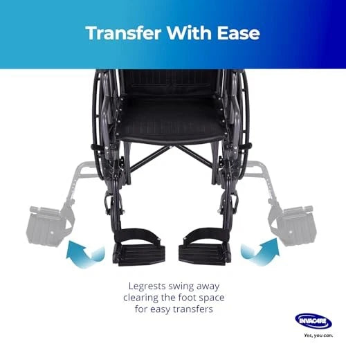 Invacare T93HCP Wheelchair Hemi Footrest with Composite Universal Fit, Black