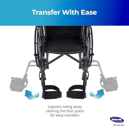 Invacare T93HCP Wheelchair Hemi Footrest with Composite Universal Fit, Black