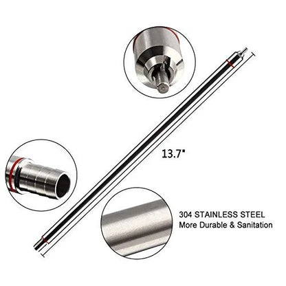 Professional 14" Stainless Steel Spring-Loaded Bottle Filler #17836, Metalic