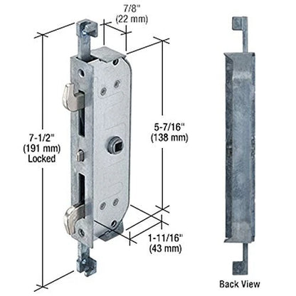 CR Laurence Four-Point Patio Door Mortise Lock Silver