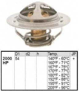 MotoRad 2000-195 High Performance Thermostat Engine Coolant Silver