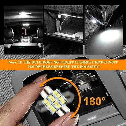 iFunyLED 24 Pieces Dome Light LED Car Interior Bulb Kit Set 194 T10 White