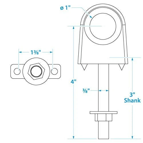 Seachoice Single Shank Bow Eye for Tow Lines or Boat Trailer One Size, Silver