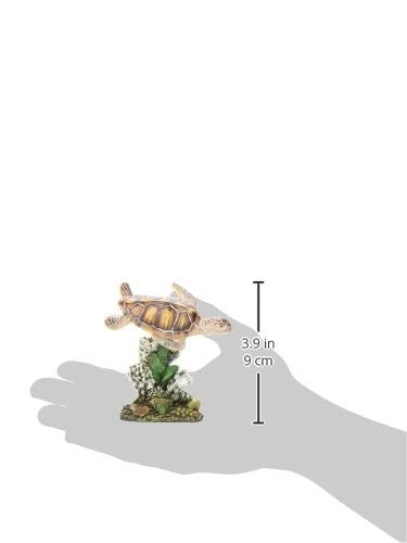 Penn-Plax Swimming Sea Turtle Decor - for Aquarium Small (Pack of 1), Green