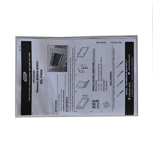 Metra Electronics 95-7406 Double DIN Installation Dash Kit armada, Silver