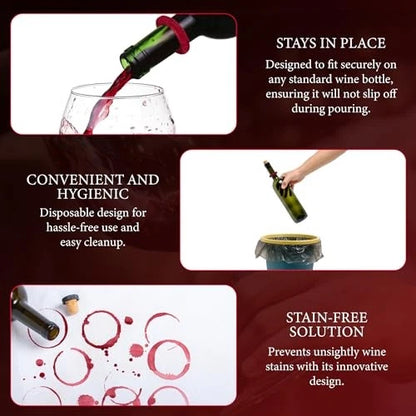The Wine Drip Ring | Set of 12 | Felt Leak Stopper Accessories | Small,